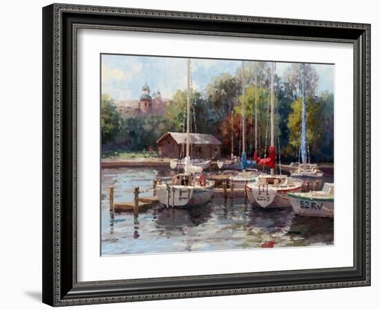 The Village Dock-Furtesen-Framed Art Print