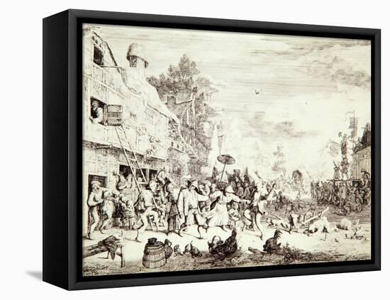The Village Fair, 1685-Cornelis Dusart-Framed Premier Image Canvas