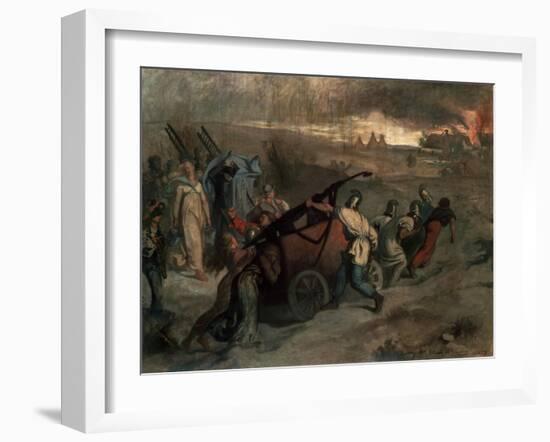 The Village Firemen, 1857-Pierre Puvis de Chavannes-Framed Giclee Print