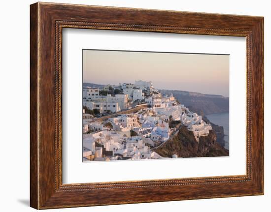 The Village Lit by the Setting Sun, Firostefani, Santorini (Thira) (Thera)-Ruth Tomlinson-Framed Photographic Print