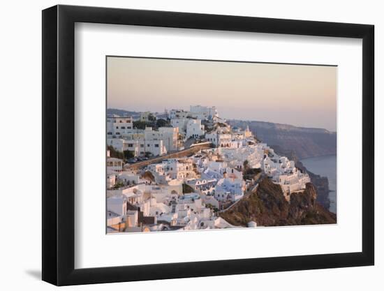 The Village Lit by the Setting Sun, Firostefani, Santorini (Thira) (Thera)-Ruth Tomlinson-Framed Photographic Print