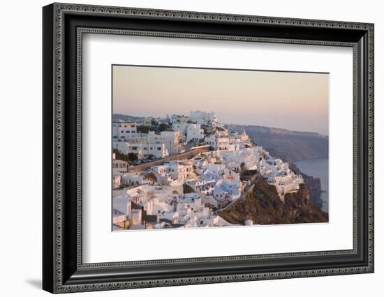 The Village Lit by the Setting Sun, Firostefani, Santorini (Thira) (Thera)-Ruth Tomlinson-Framed Photographic Print