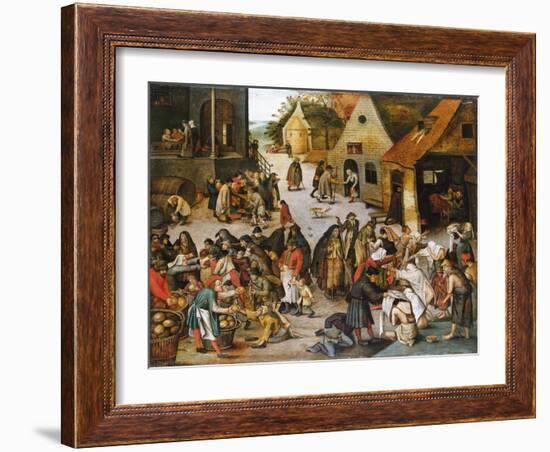 The Village Market-Pieter Brueghel the Younger-Framed Giclee Print