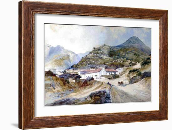 The Village of Angangueo, Mexico, 1883 (W/C on Paper)-Thomas Moran-Framed Giclee Print