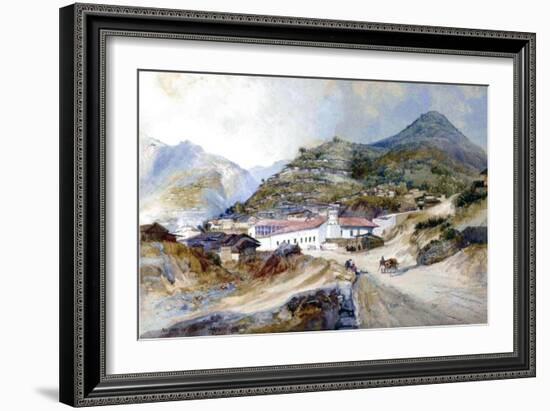 The Village of Angangueo, Mexico, 1883 (W/C on Paper)-Thomas Moran-Framed Giclee Print