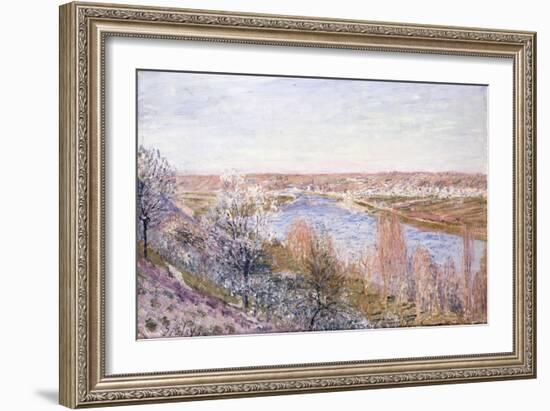 The Village of Champagne at Sunset-April, 1885-Alfred Sisley-Framed Giclee Print