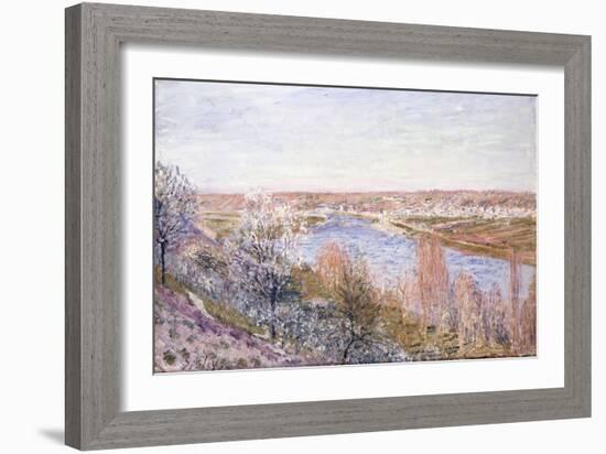 The Village of Champagne at Sunset-April, 1885-Alfred Sisley-Framed Giclee Print