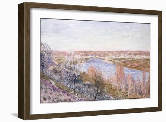 The Village of Champagne at Sunset-April, 1885-Alfred Sisley-Framed Giclee Print