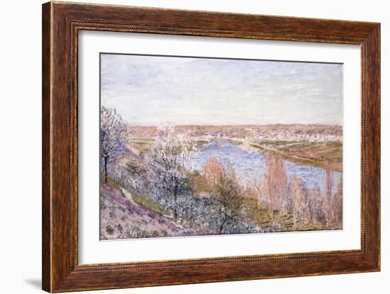 The Village of Champagne at Sunset-April, 1885-Alfred Sisley-Framed Giclee Print