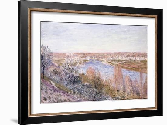 The Village of Champagne at Sunset-April, 1885-Alfred Sisley-Framed Giclee Print