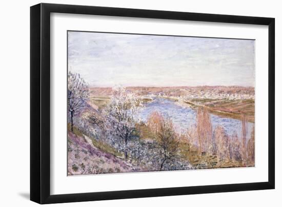 The Village of Champagne at Sunset-April, 1885-Alfred Sisley-Framed Giclee Print