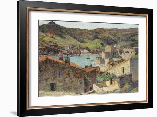 The Village of Collioure with a View of the Port-Henri Martin-Framed Giclee Print