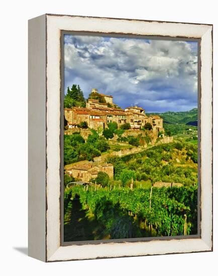 The Village of Montefioralle Overlooks the Tuscan Hills around Greve, Tuscany, Italy-Richard Duval-Framed Premier Image Canvas