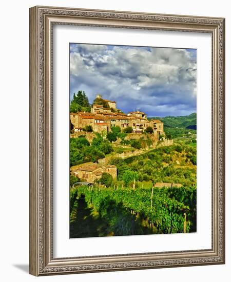 The Village of Montefioralle Overlooks the Tuscan Hills around Greve, Tuscany, Italy-Richard Duval-Framed Photographic Print