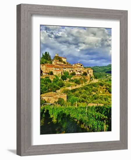 The Village of Montefioralle Overlooks the Tuscan Hills around Greve, Tuscany, Italy-Richard Duval-Framed Photographic Print