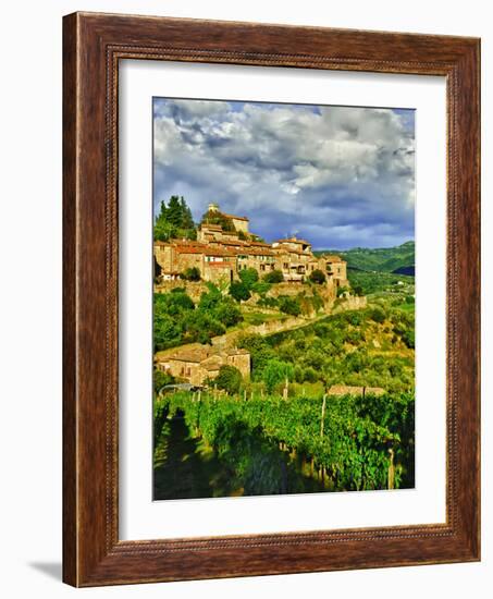 The Village of Montefioralle Overlooks the Tuscan Hills around Greve, Tuscany, Italy-Richard Duval-Framed Photographic Print