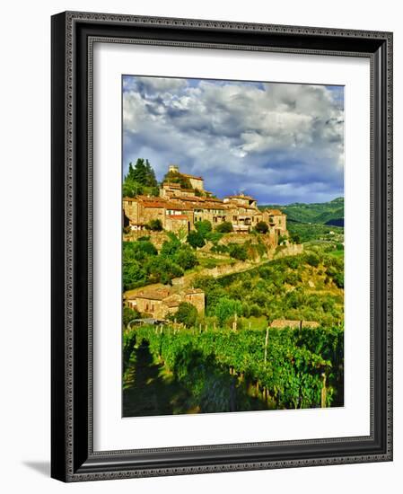 The Village of Montefioralle Overlooks the Tuscan Hills around Greve, Tuscany, Italy-Richard Duval-Framed Photographic Print