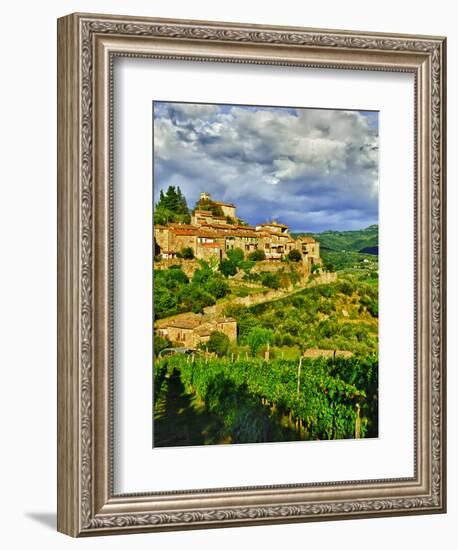 The Village of Montefioralle Overlooks the Tuscan Hills around Greve, Tuscany, Italy-Richard Duval-Framed Photographic Print