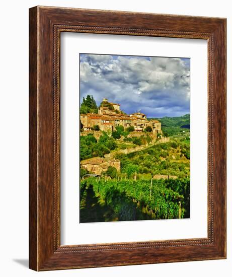 The Village of Montefioralle Overlooks the Tuscan Hills around Greve, Tuscany, Italy-Richard Duval-Framed Photographic Print