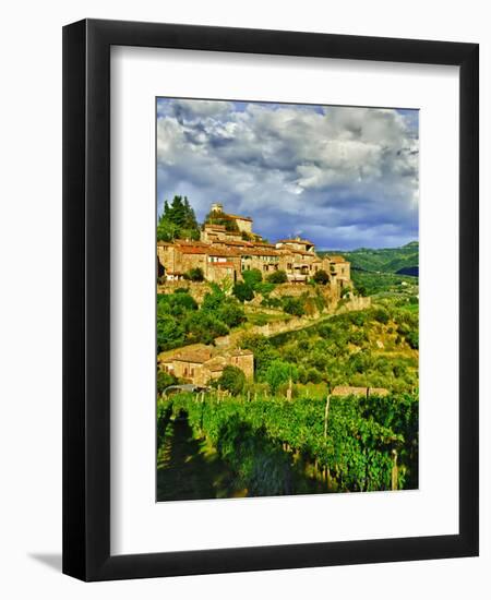 The Village of Montefioralle Overlooks the Tuscan Hills around Greve, Tuscany, Italy-Richard Duval-Framed Photographic Print