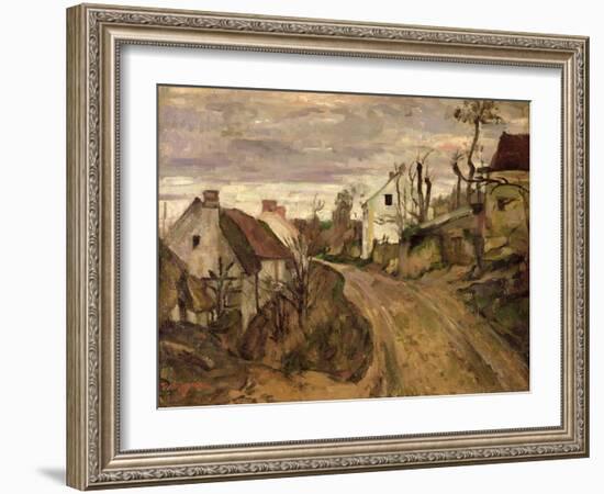 The Village Road, Auvers, c.1872-73-Paul Cézanne-Framed Giclee Print