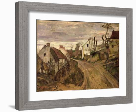 The Village Road, Auvers, c.1872-73-Paul Cézanne-Framed Giclee Print