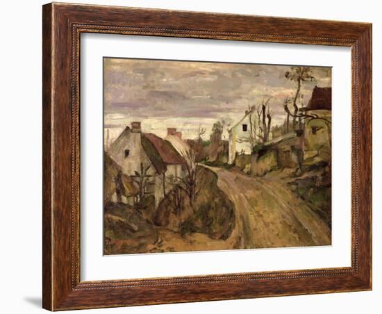 The Village Road, Auvers, c.1872-73-Paul Cézanne-Framed Giclee Print