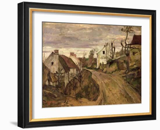 The Village Road, Auvers, c.1872-73-Paul Cézanne-Framed Giclee Print