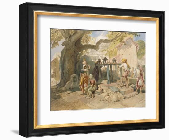 The Village Welll, from 'India Ancient and Modern', 1867 (Colour Litho)-William 'Crimea' Simpson-Framed Giclee Print