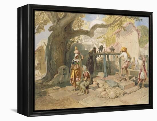 The Village Welll, from 'India Ancient and Modern', 1867 (Colour Litho)-William 'Crimea' Simpson-Framed Premier Image Canvas