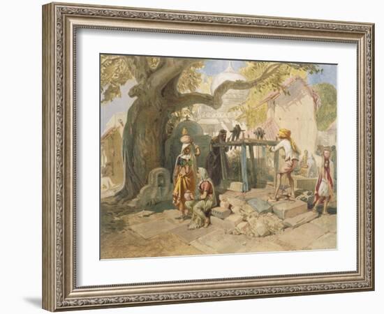 The Village Welll, from 'India Ancient and Modern', 1867 (Colour Litho)-William 'Crimea' Simpson-Framed Giclee Print