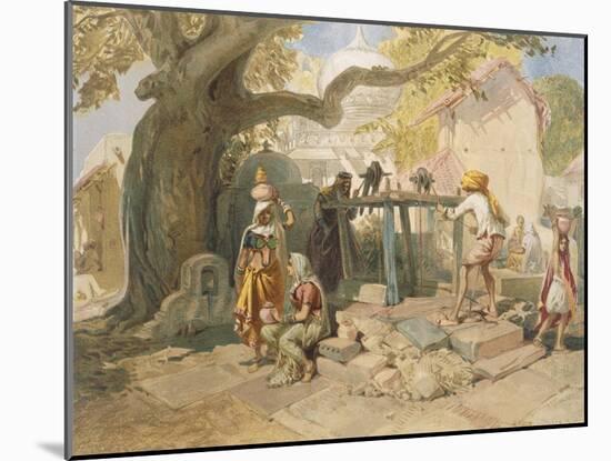 The Village Welll, from 'India Ancient and Modern', 1867 (Colour Litho)-William 'Crimea' Simpson-Mounted Giclee Print