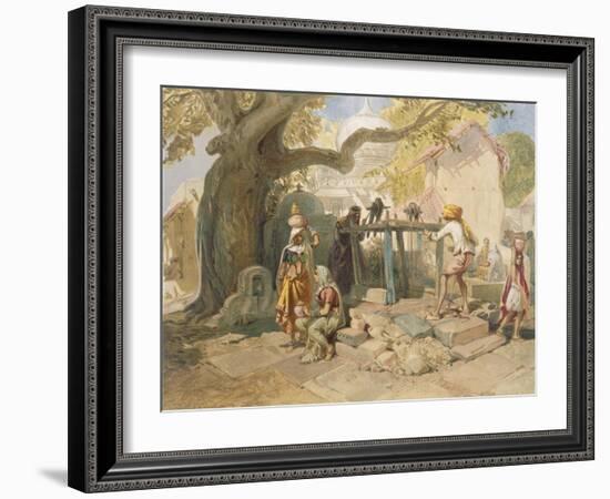 The Village Welll, from 'India Ancient and Modern', 1867 (Colour Litho)-William 'Crimea' Simpson-Framed Giclee Print