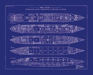 Titanic Blueprint II by The Vintage Collection