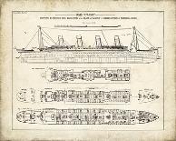 Titanic Blueprint Vintage II-The Vintage Collection-Giclee Print