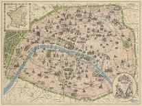 Vintage Paris Map-The Vintage Collection-Art Print