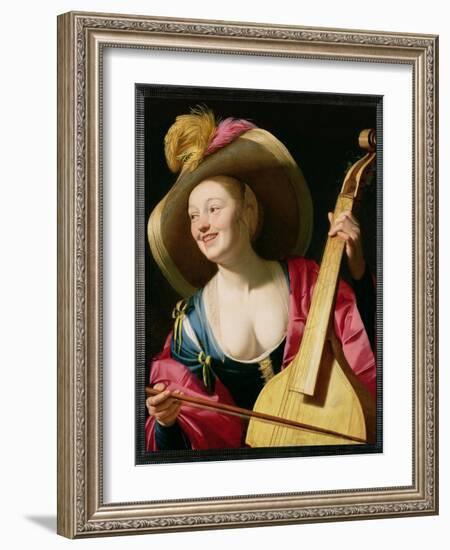 The Viola-Da-Gamba Player-Gerrit van Honthorst-Framed Giclee Print