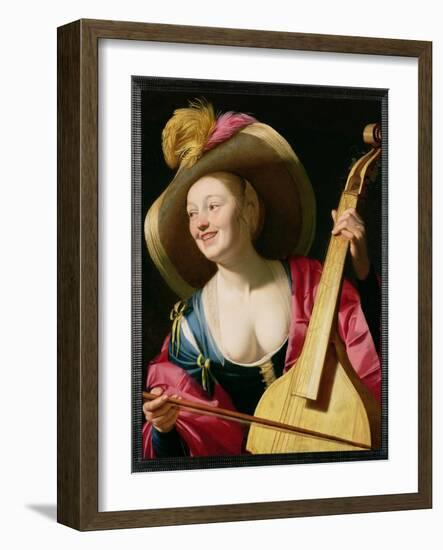 The Viola-Da-Gamba Player-Gerrit van Honthorst-Framed Giclee Print