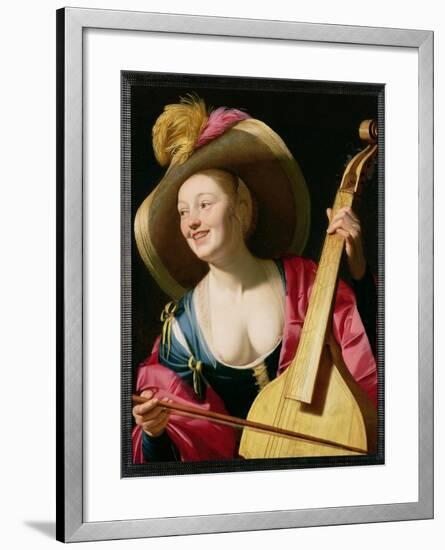 The Viola-Da-Gamba Player-Gerrit van Honthorst-Framed Giclee Print