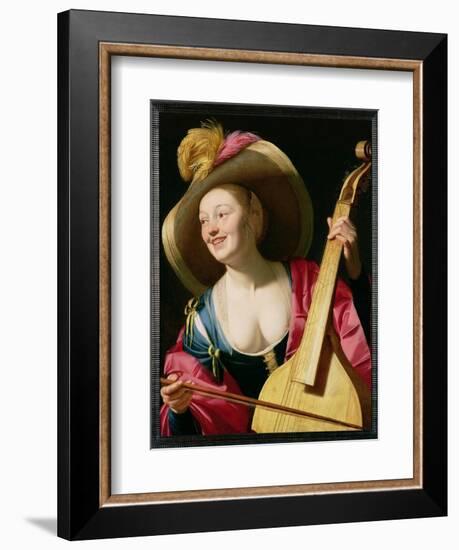 The Viola-Da-Gamba Player-Gerrit van Honthorst-Framed Giclee Print