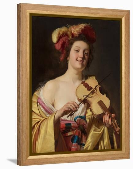 The Violin Player, 1626 (Oil on Canvas)-Gerrit van Honthorst-Framed Premier Image Canvas