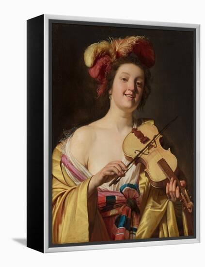 The Violin Player, 1626 (Oil on Canvas)-Gerrit van Honthorst-Framed Premier Image Canvas