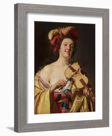 The Violin Player, 1626 (Oil on Canvas)-Gerrit van Honthorst-Framed Giclee Print