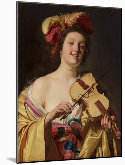 The Violin Player, 1626 (Oil on Canvas)-Gerrit van Honthorst-Mounted Giclee Print