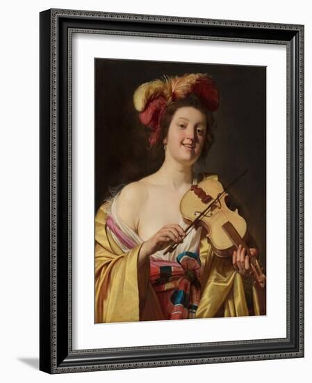 The Violin Player, 1626 (Oil on Canvas)-Gerrit van Honthorst-Framed Giclee Print