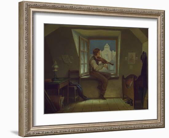 The Violinist at the Window, about 1860-Moritz Von Schwind-Framed Giclee Print