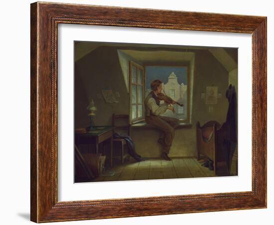 The Violinist at the Window, about 1860-Moritz Von Schwind-Framed Giclee Print