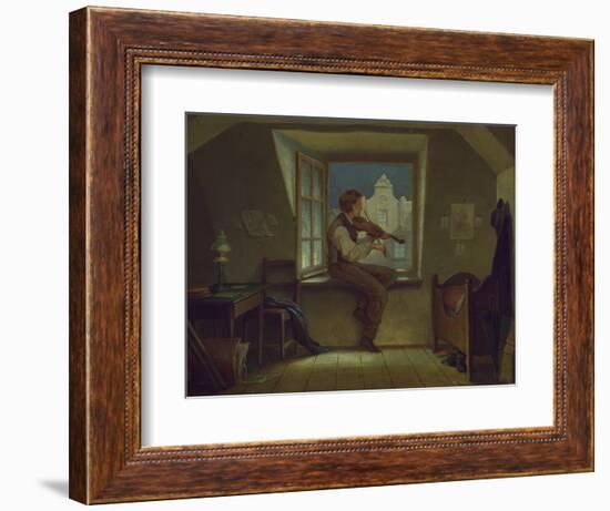 The Violinist at the Window, about 1860-Moritz Von Schwind-Framed Giclee Print