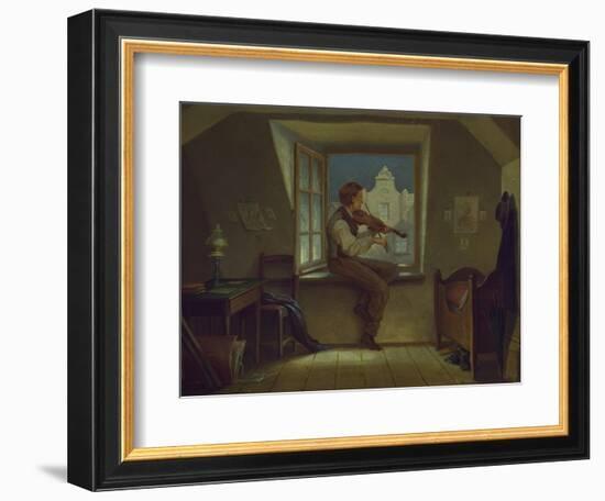 The Violinist at the Window, about 1860-Moritz Von Schwind-Framed Giclee Print