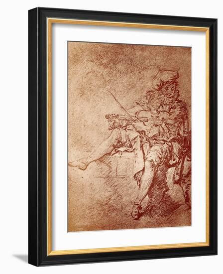 The Violinist-Jean Antoine Watteau-Framed Giclee Print